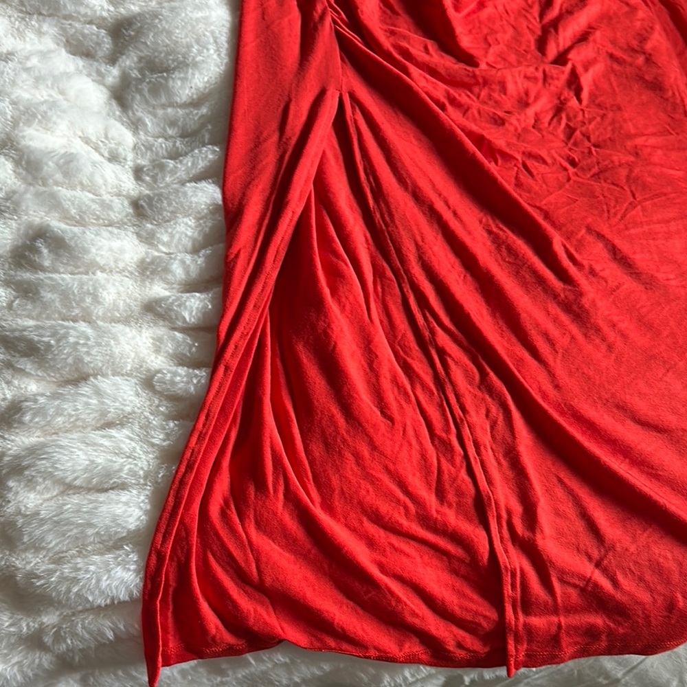 Future Collective Red Ruched Cutout Maxi Dress 1X - Picture 5 of 8